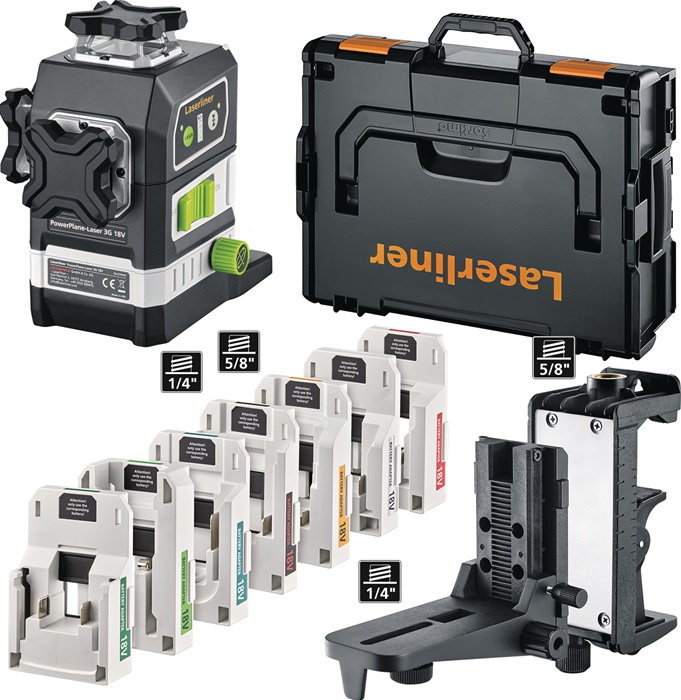 LASERLINER Kreuzlinienlaser PowerPlane-Laser 3G Multi-18V Set