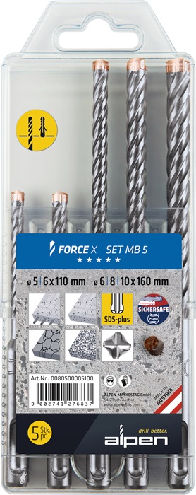 ALPEN Hammerbohrer-Satz Force X