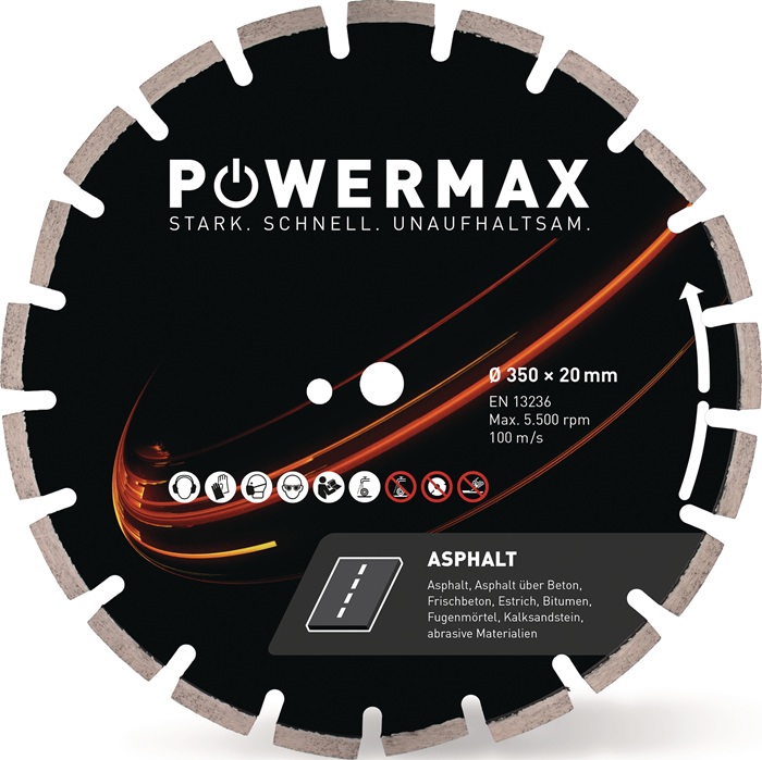 [4200001829] POWERMAX Diamanttrennscheibe PowerMax Asphalt (300 mm, 20 mm, 6400 min-1, 3,0 mm)
