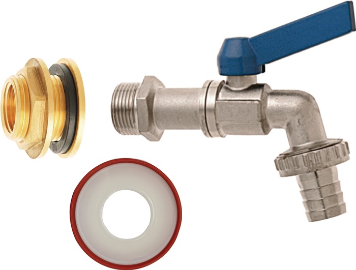 [4300600073] GEKA Regentonnen-Anschluss-Set (1/2 ″, 1/2 ″, 19,17 mm, 26,44 mm, 1/2 ″, 3/4 ″, 10, 13 mm, 3/4 ″, 26,44 mm)