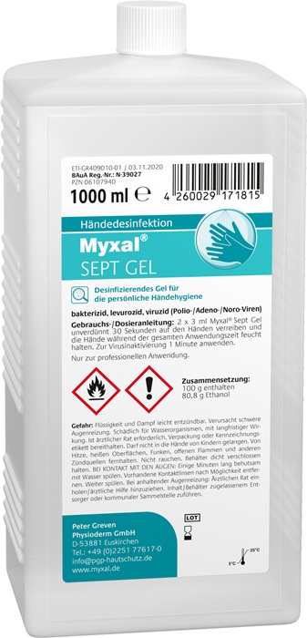 MYXAL Handdesinfektionsgel MYXAL® SEPT GEL