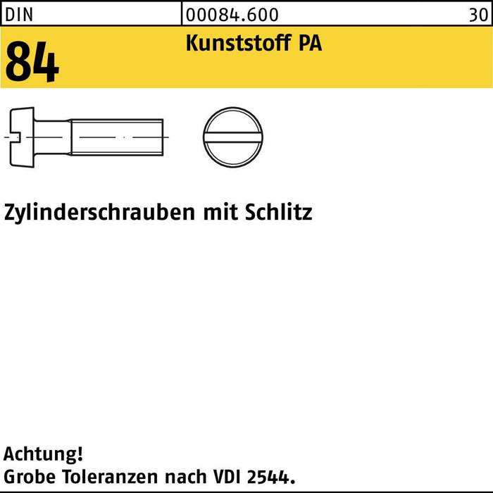 Zylinderschraube DIN 84 m.Schlitz