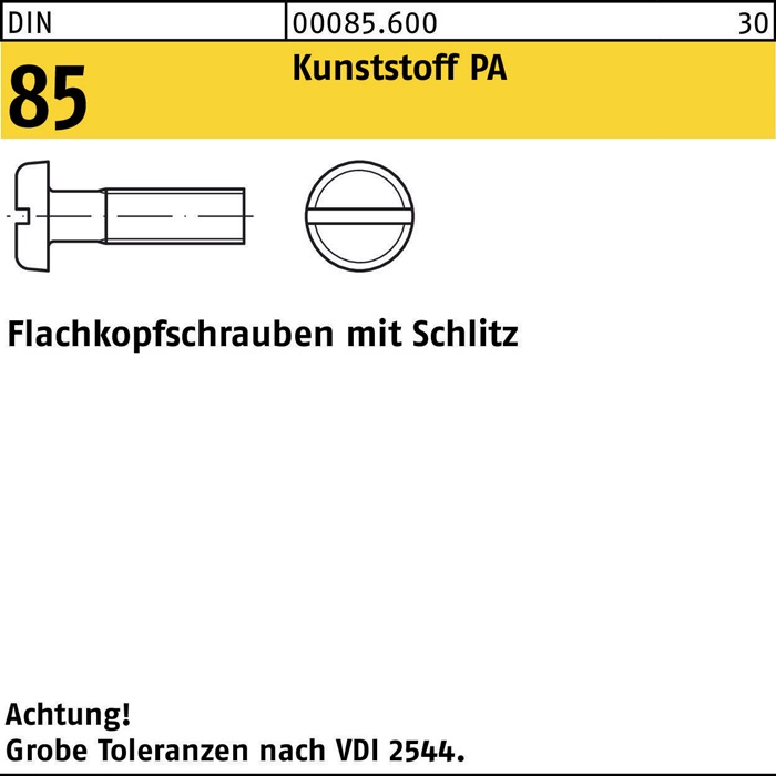 Flachkopfschraube DIN 85 m.Schlitz
