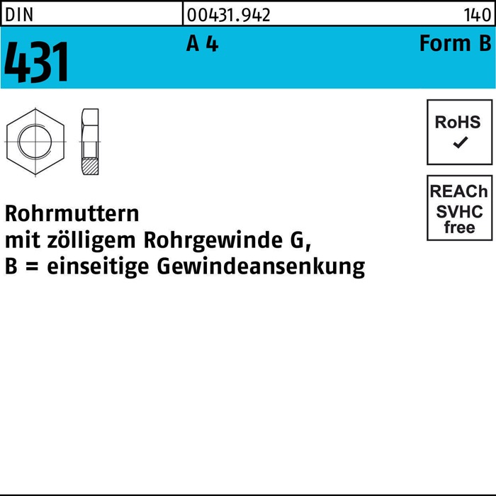 Rohrmutter DIN 431