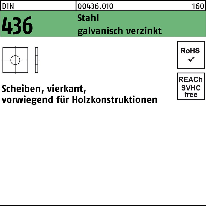 Unterlegscheibe DIN 436 vierkant