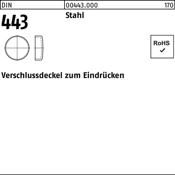 [000443000020080000] Verschlußdeckel DIN 443 z.Eindrücken (8 mm, Ohne Formangabe)