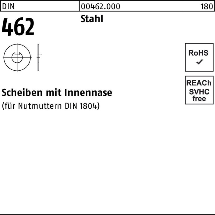 Scheibe DIN 462 m.Innennase