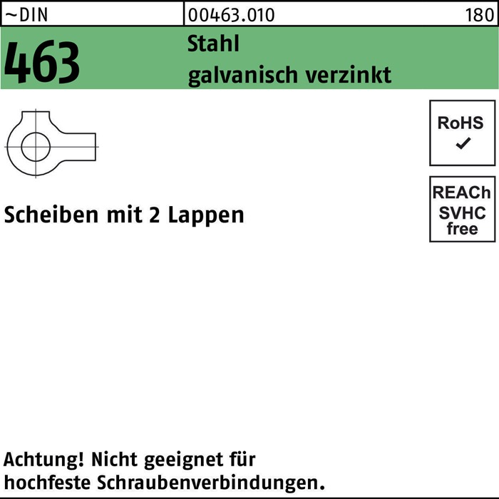 Scheibe DIN 463 m.2 Lappen
