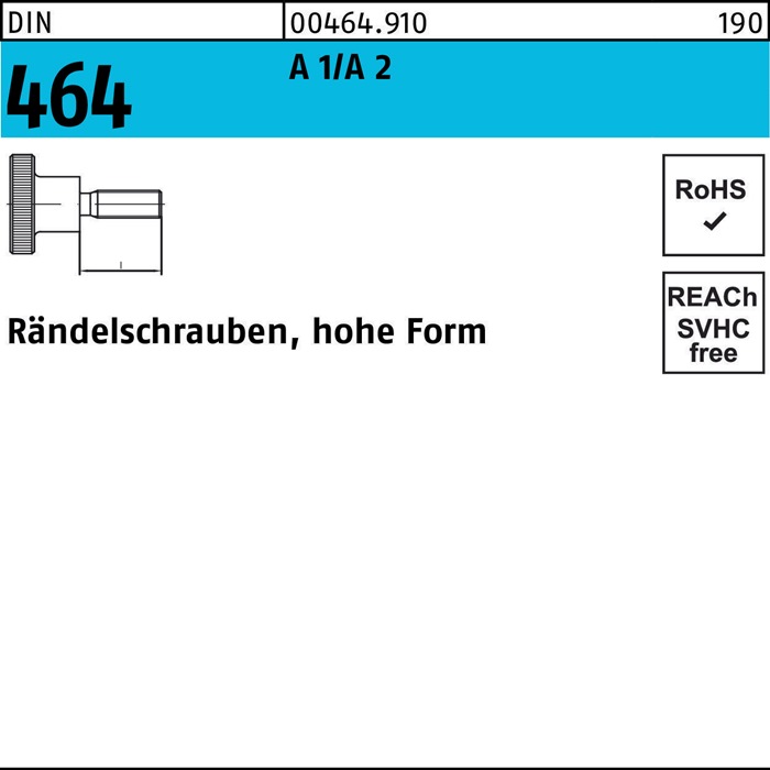 Rändelschraube DIN 464 hohe Form