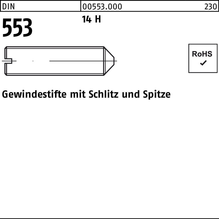 Gewindestift DIN 553 m.Schlitz/Spitze