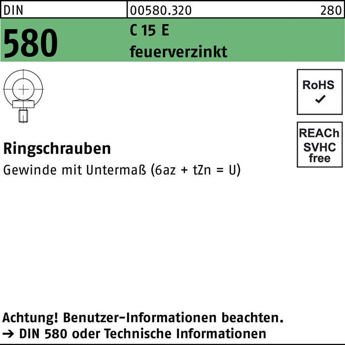 Ringschraube DIN 580