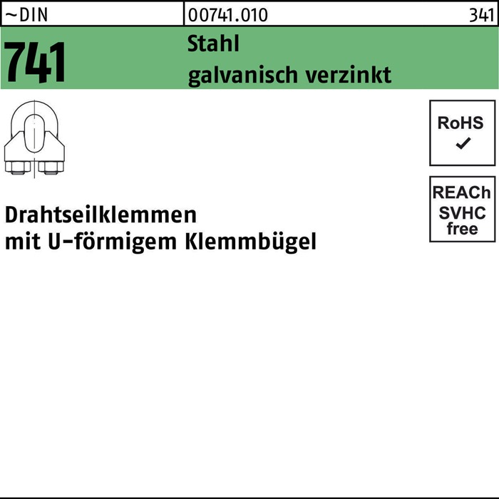 Drahtseilklemme DIN 741 U-förmig