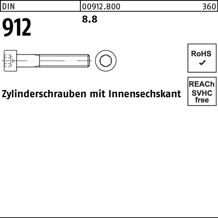 Zylinderschraube DIN 912 m.Innensechskant