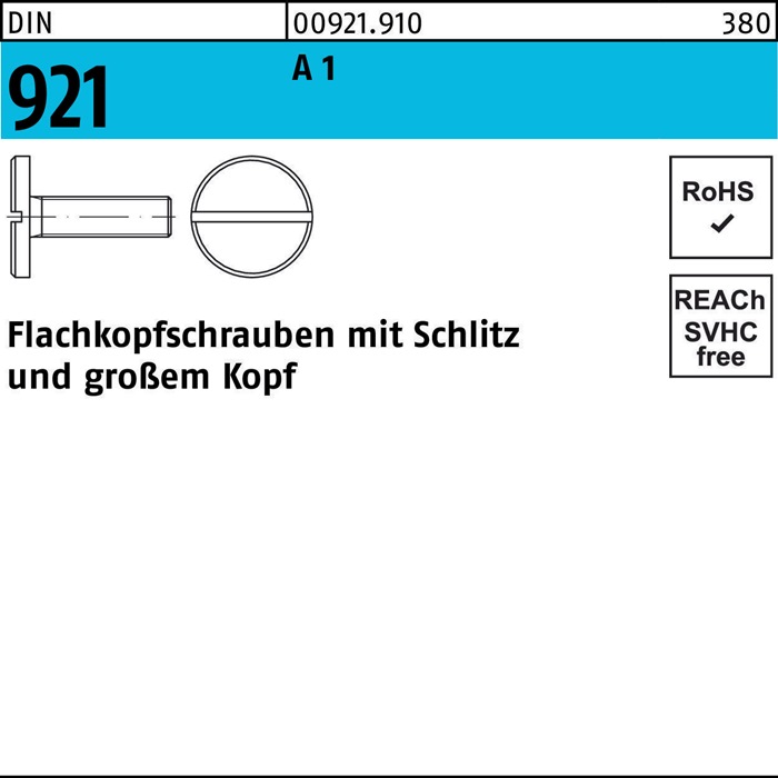 Flachkopfschraube DIN 921 m.Schlitz