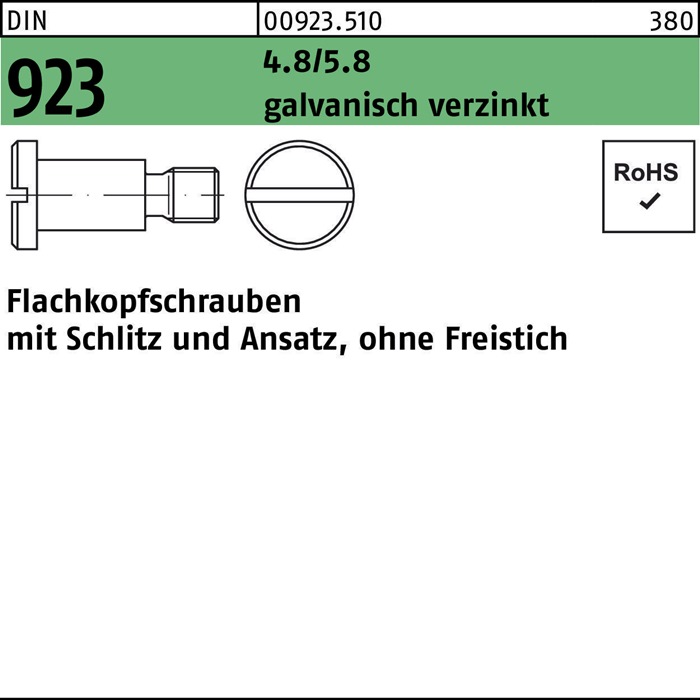 Flachkopfschraube DIN 923 m.Schlitz/Ansatz