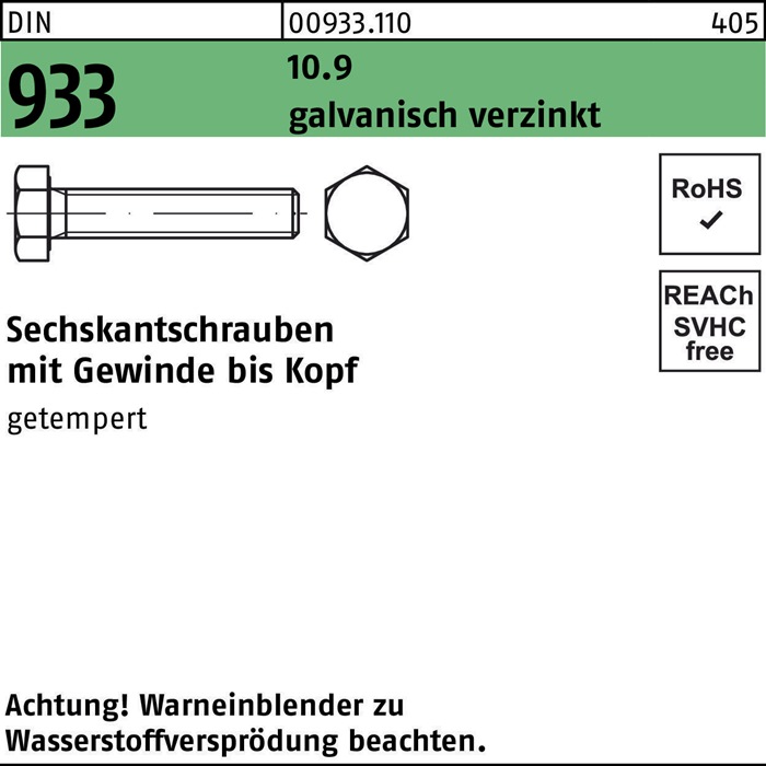 Sechskantschraube DIN 933 VG