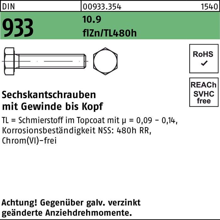 Sechskantschraube DIN 933 VG