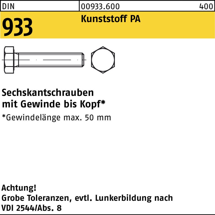 Sechskantschraube DIN 933 VG