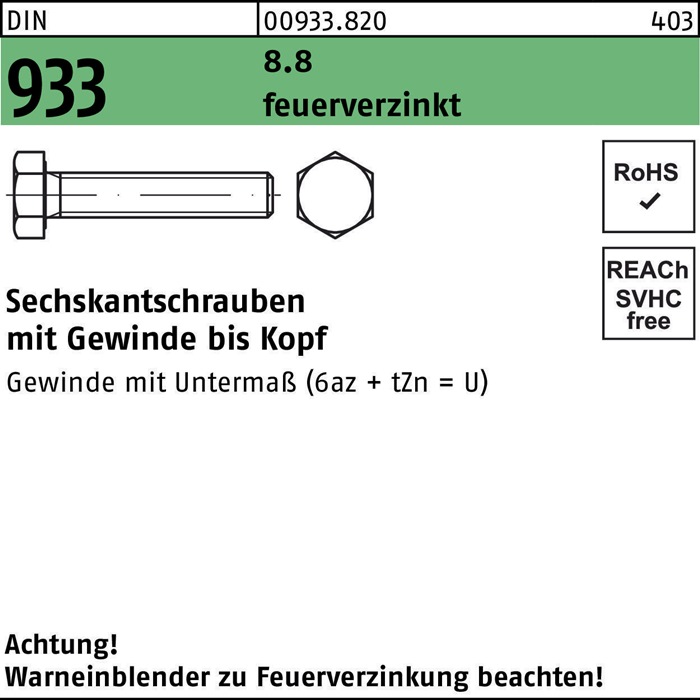 Sechskantschraube DIN 933 VG