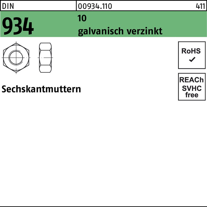 Sechskantmutter DIN 934