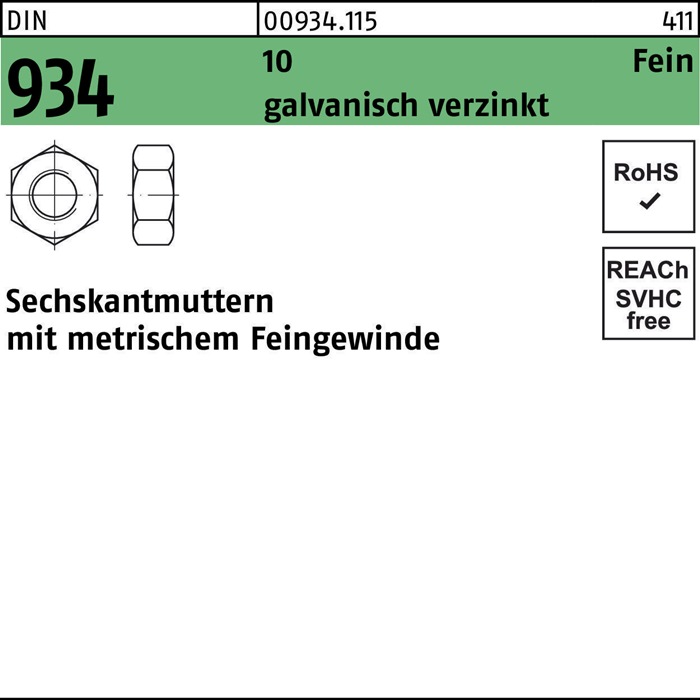 Sechskantmutter DIN 934