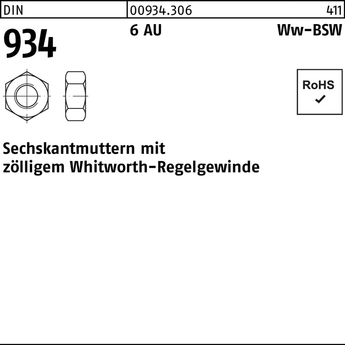 Sechskantmutter DIN 934