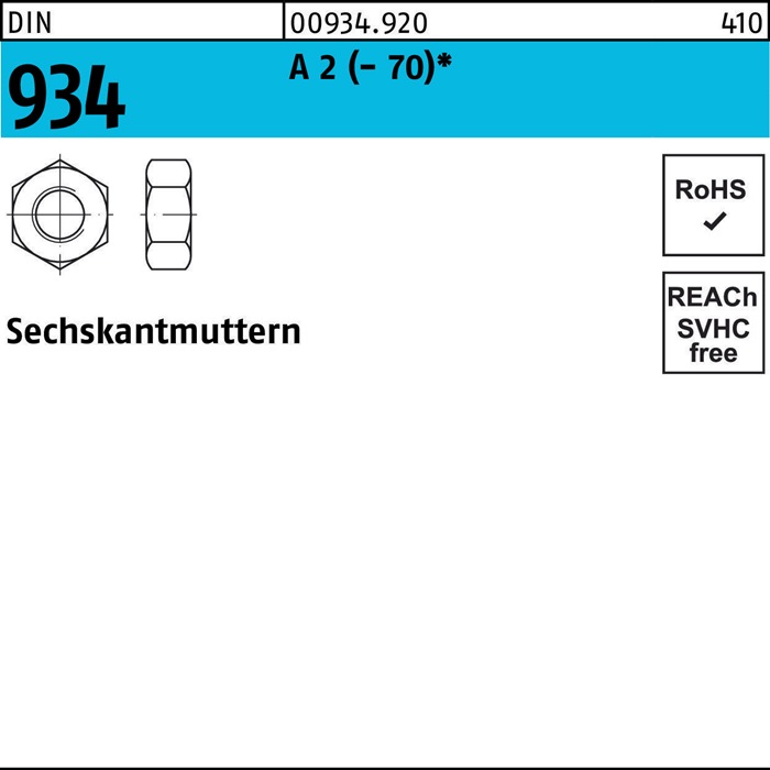 Sechskantmutter DIN 934
