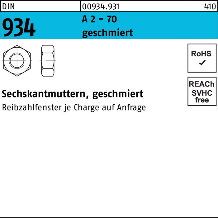 Sechskantmutter DIN 934