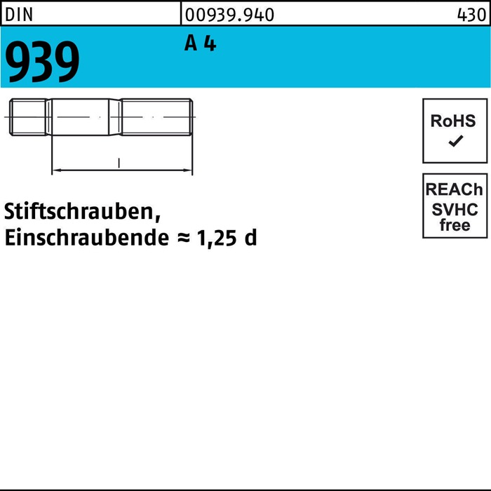 Stiftschraube DIN 939