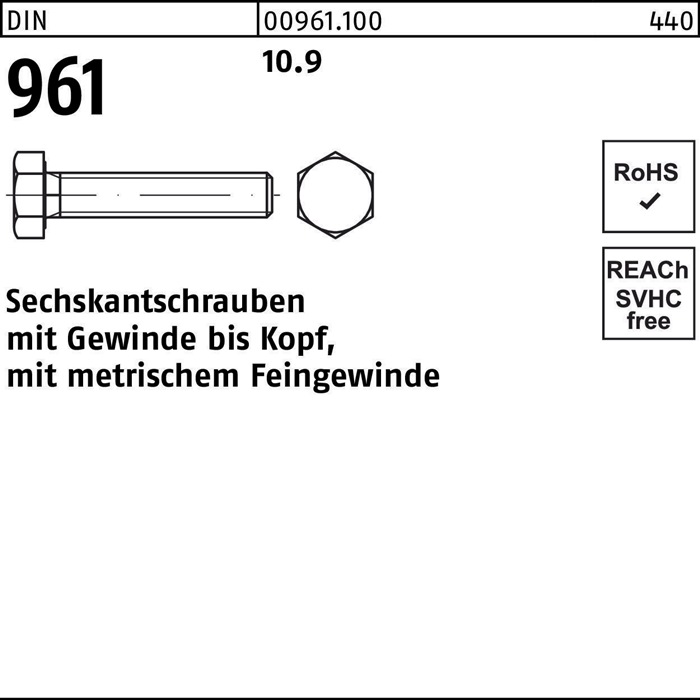 Sechskantschraube DIN 961 VG
