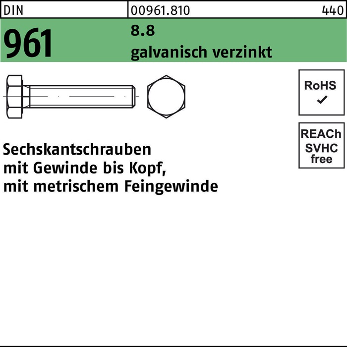 Sechskantschraube DIN 961 VG