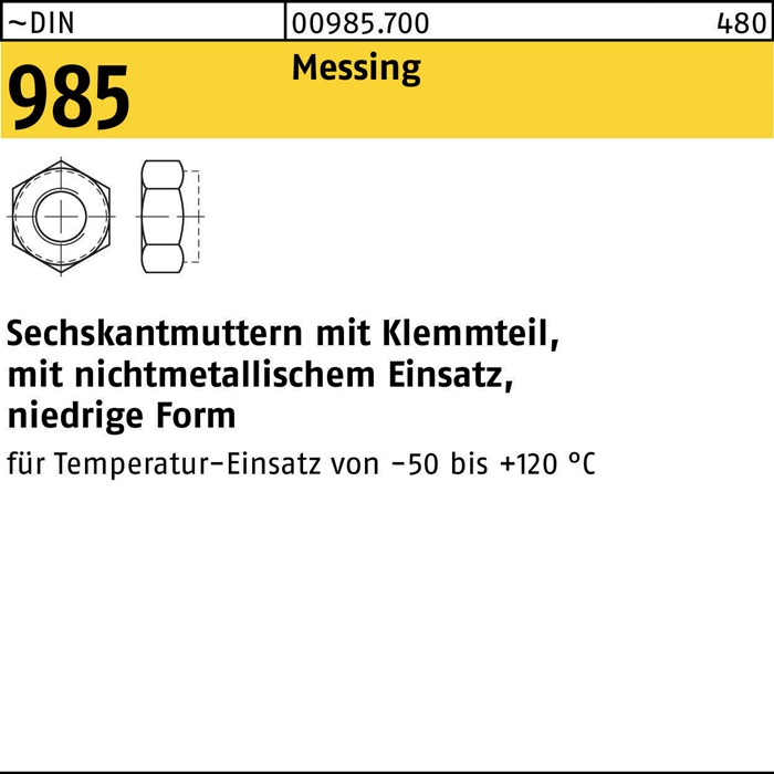 Sechskantmutter DIN 985 m.Klemmteil