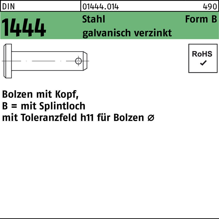 [8000183772] Bolzen DIN 1444 m.Kopf/Splintloch (50 mm, 16 mm)
