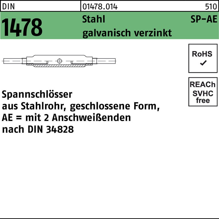 Spannschloss DIN 1478 geschlossen