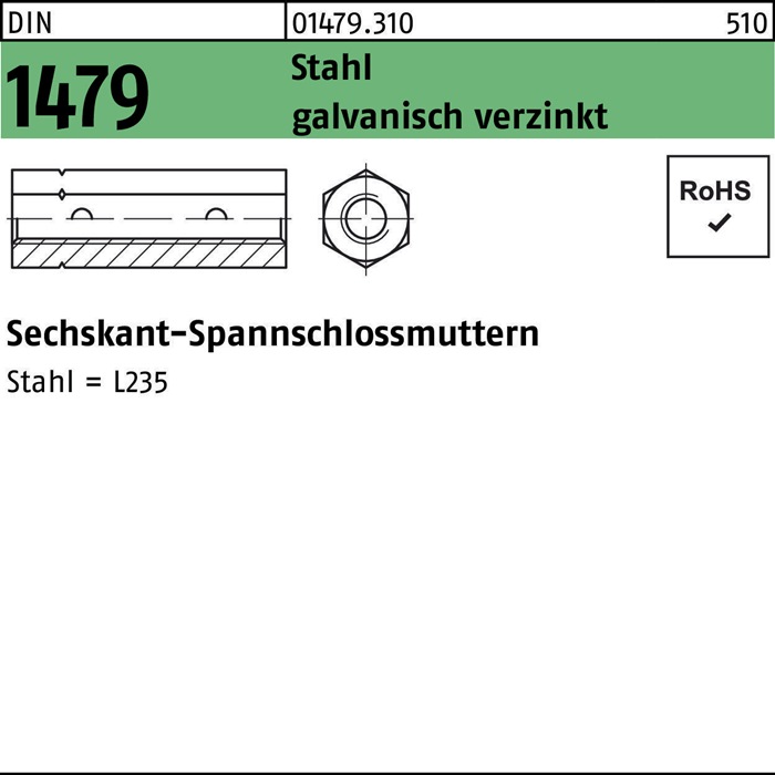 Sechskantspannschlossmutter DIN 1479 ÜZ