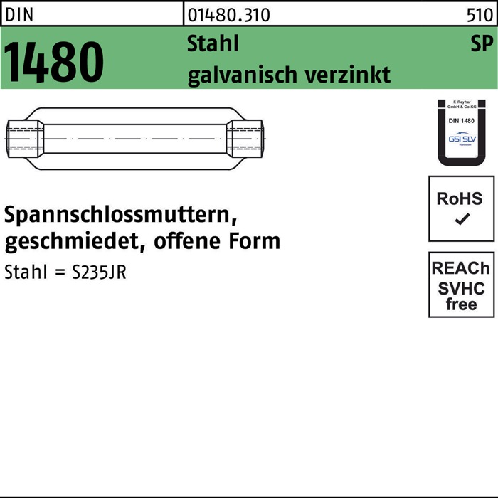 Spannschlossmutter DIN 1480 offen