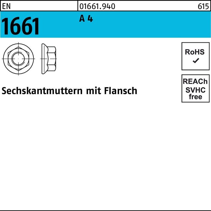 Sechskantmutter EN 1661 m.Flansch