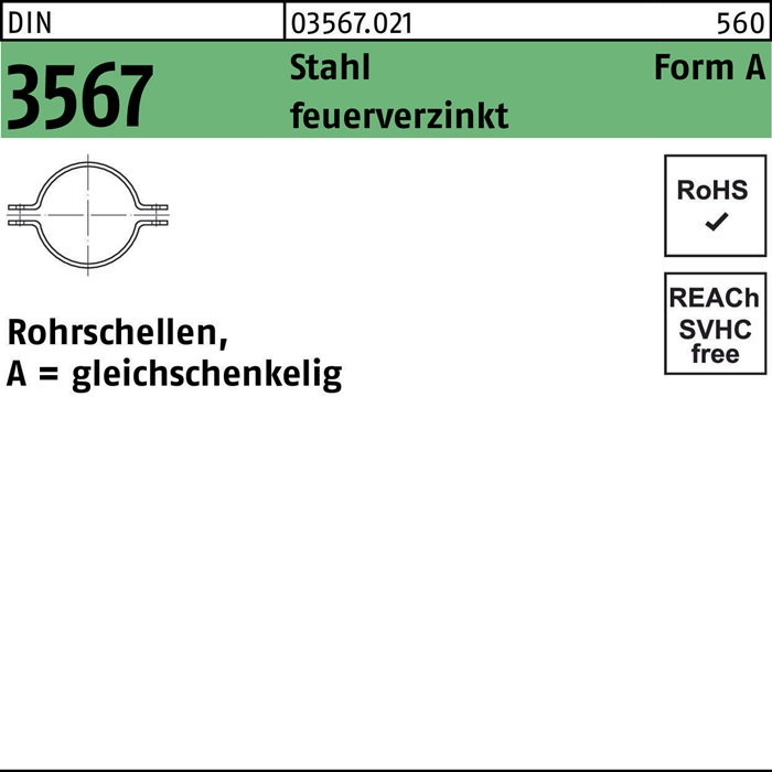 Rohrschelle DIN 3567 gleichschenkelig