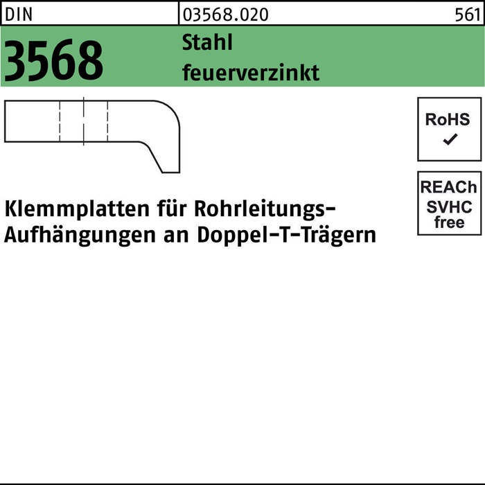 Klemmplatte DIN 3568