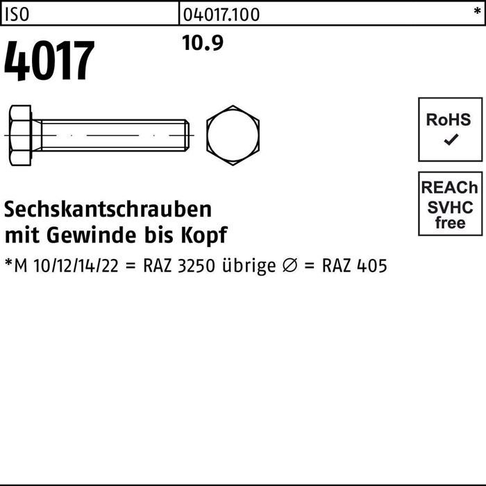 BUFAB Sechskantschraube ISO 4017 VG
