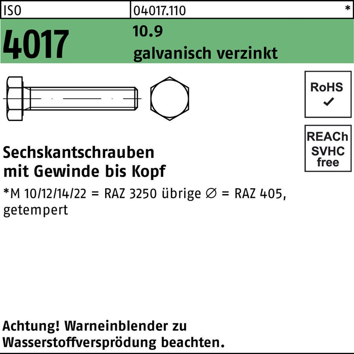 BUFAB Sechskantschraube ISO 4017 VG