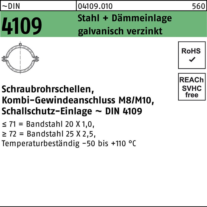 Schraubrohrschelle DIN 4109