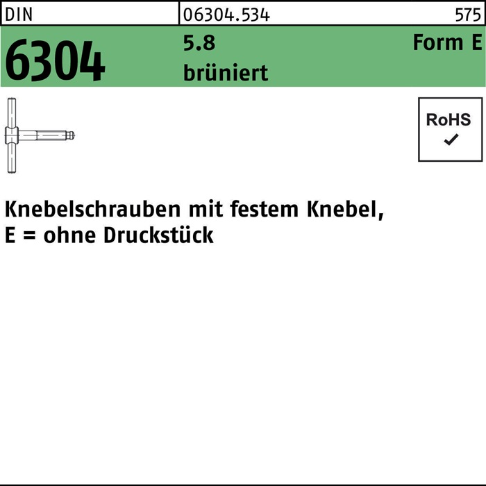 Knebelschraube DIN 6304 m.festem Knebel