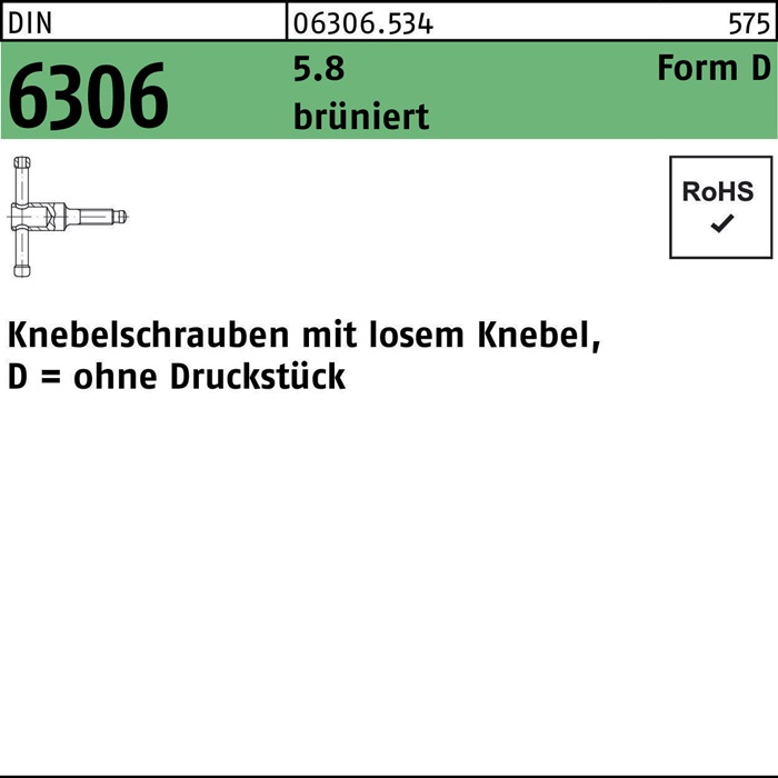 Knebelschraube DIN 6306 m.losen Knebel