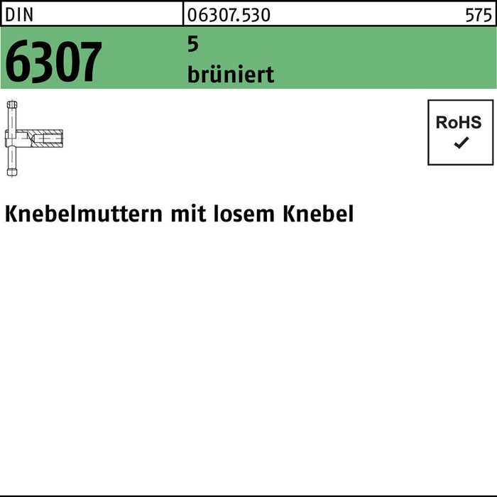 Knebelmutter DIN 6307 m.losen Knebel