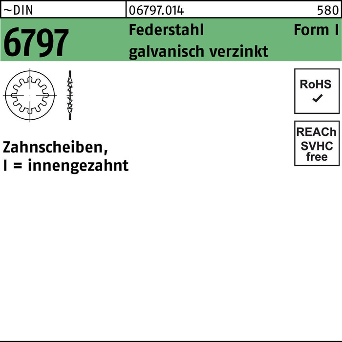 Zahnscheibe DIN 6797 Form A außengezahnt