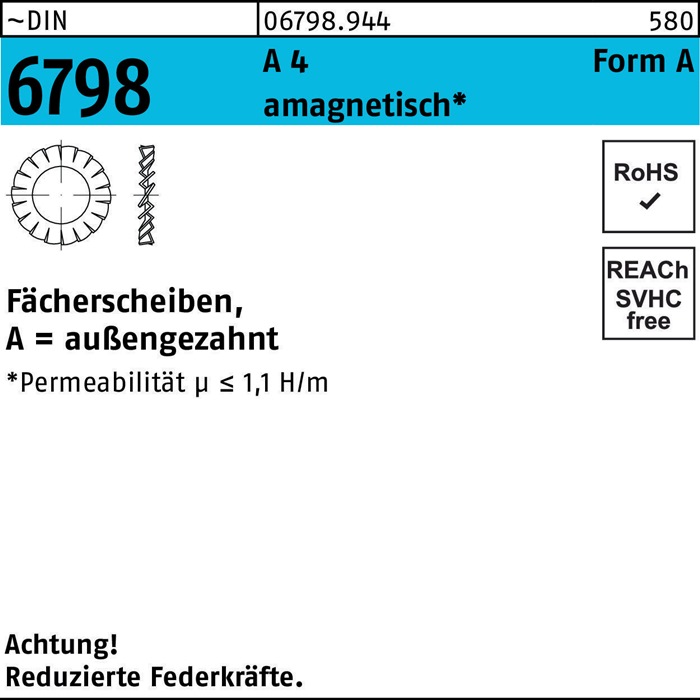 Fächerscheibe DIN 6798 Form A außengezahnt