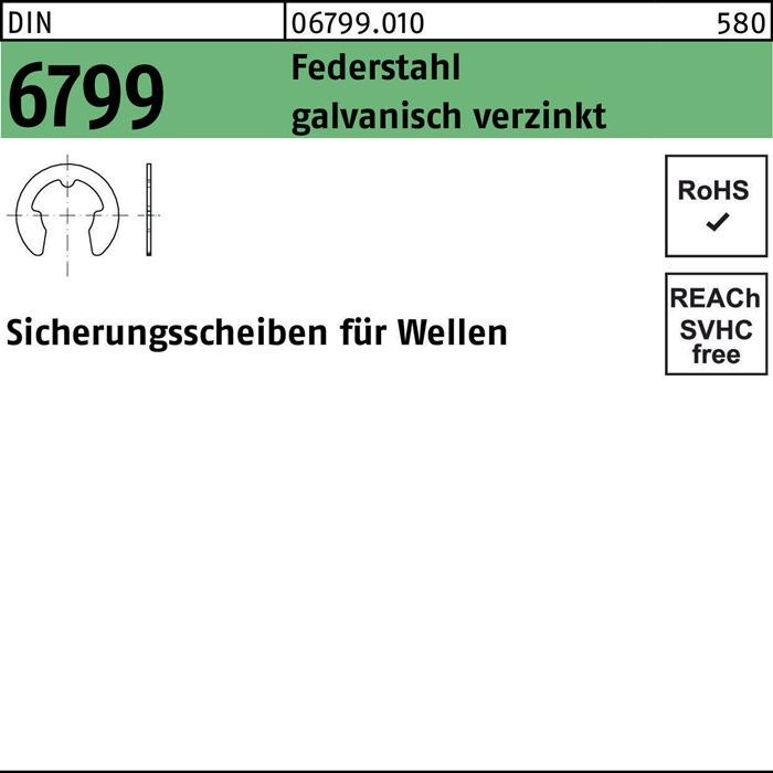 Sicherungsscheibe DIN 6799 f.Wellen