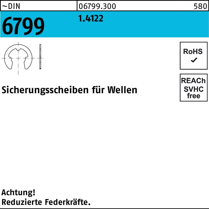 Sicherungsscheibe DIN 6799 f.Wellen