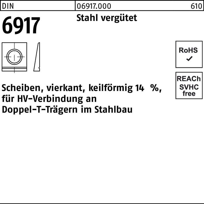 Unterlegscheibe DIN 6917 ÜH vierkant keilförmig
